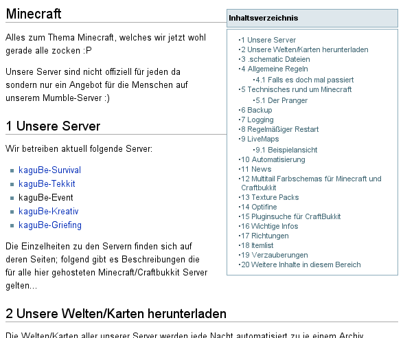 Überschriften wie bei Wikipedia