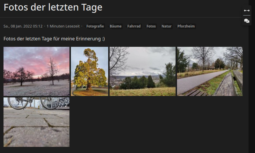 Mit nojustify wird das letzte Bild normal dargestellt und füllt nicht mehr die ganze Reihe aus. Mit nojustify wird das letzte Bild normal dargestellt und füllt nicht mehr die ganze Reihe aus.