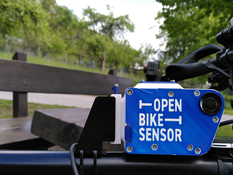 OpenBikeSensor auf dem Oberrohr eines Fahrrads OpenBikeSensor auf dem Oberrohr eines Fahrrads