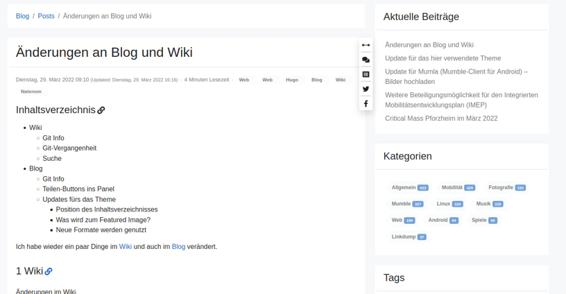 Inhaltsverzeichnis befindet sich über dem Inhalt.