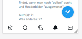 Screenshots von Twitter auf Android mit Community-Menüpunkt am unteren Bildschirmrand.