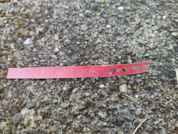 Vorderseite eines Knallplättchens.