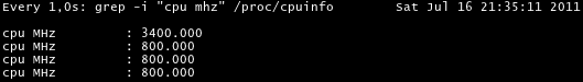 CPU-Frequenz-Anzeige auf der Konsole