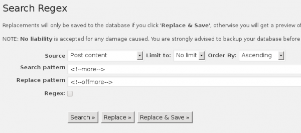 Search Regex – Suchmaske