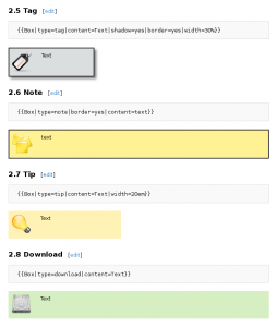 MediaWiki – selbst erstellte Boxen