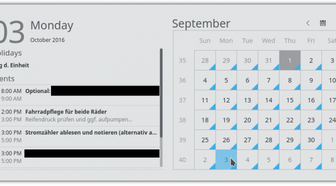 How to configure the clock/calendar widget of KDE/Plasma to display PIM events…