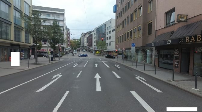 Poller gegen Falschparker an der Rossbrücke in Pforzheim