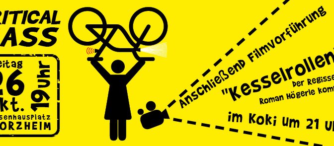 Ankündigung der Critical Mass Oktober am Freitag in Pforzheim