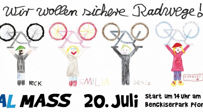 Zweite Kidical Mass in Pforzheim am 20. Juli 2019