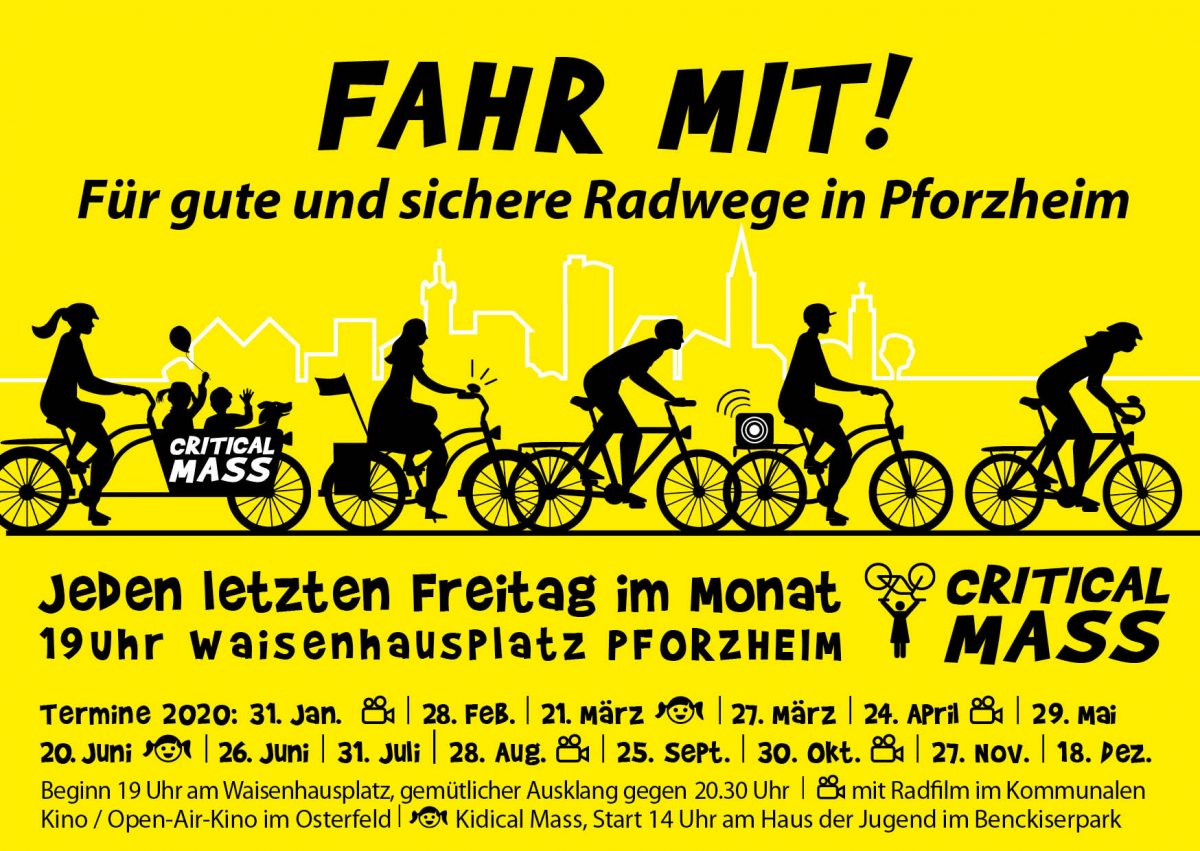 Am Freitag zur Critical Mass in Pforzheim und anschließend ins Kino